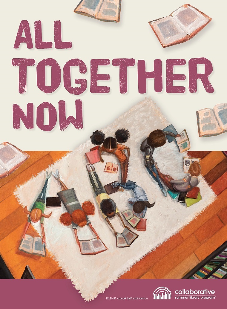 Children reading with the slogan "All Together Now"