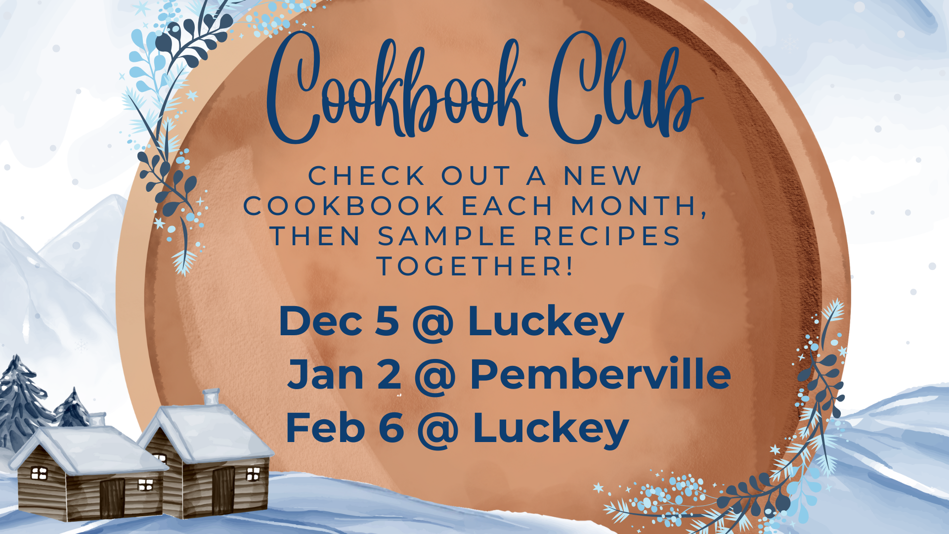 Cookbook Club dates