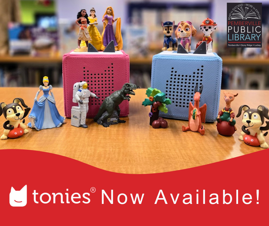 tonies Now Avaliable! Two tonieboxes with multiple tonie characters around them.
