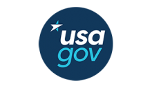 USA.gov blue and white logo